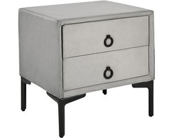 BELIANI SEZANNE - Nachtkastje - Lichtgrijs - Fluweel