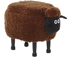 BELIANI SHEEP - Hocker - Bruin - Polyester