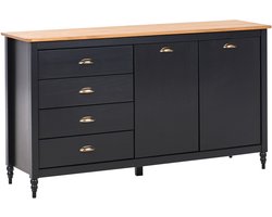 BELIANI SHILLINGTON - Dressoir - Zwart/Lichthout - Dennenhout