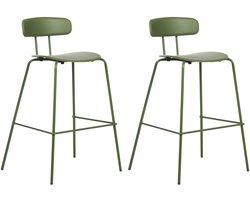 BELIANI SIBLEY - Barkruk set van 2 - Groen - Synthetisch materiaal