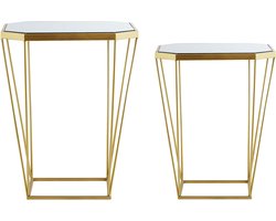 Beliani SIERRA - Salontafel set - Goud - Glas