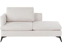 BELIANI SIEVOZ - Chaise longue - Lichtbeige - Linkszijdig - Polyester