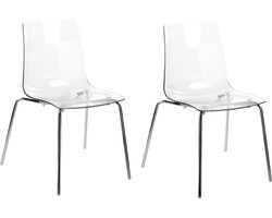 BELIANI SILERTON - Eetkamerstoel set - Transparant - Polycarbonaat