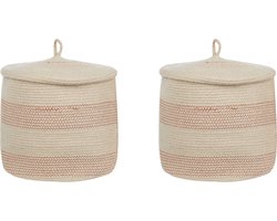Beliani SILOPI - Mand set van 2 - Beige - Katoen