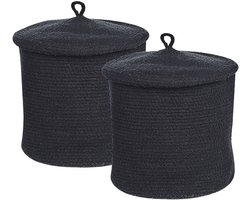 BELIANI SILOPI - Mand set van 2 - Zwart - Katoen