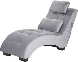 BELIANI SIMORRE - Chaise longue - Lichtgrijs - Universeel - Fluweel