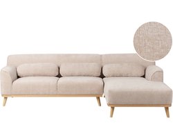 BELIANI SIMOS - Hoekbank - Beige - Linkszijdig - Chenille