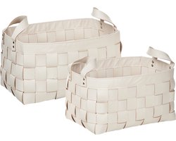 BELIANI SIPPAR - Opbergmanden set van 2 - Beige - Kunstleer
