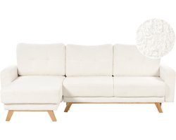 BELIANI SIRO - Slaapbank - Gebroken wit - Rechtszijdig - Bouclé