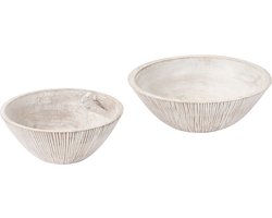 BELIANI SIWA - Set van 2 schalen - Lichtbruin - Mangohout