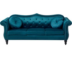 BELIANI SKIEN - Driezitsbank - Groenblauw - Fluweel