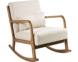 BELIANI SKOVDE - Schommelstoel - Beige - Stof