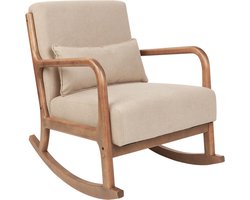 BELIANI SKOVDE - Schommelstoel - Beige - Stof