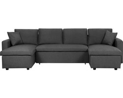 BELIANI SOMMEN - Hoekslaapbank - Donkergrijs - 287 cm - Polyester