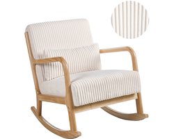 BELIANI SORSELE - Schommelstoel - Wit - Corduroy