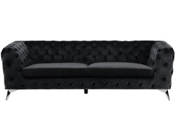 BELIANI SOTRA - Chesterfield bank - Zwart - Fluweel