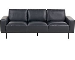 BELIANI SOVIK - Driezitsbank - Zwart - Kunstleer