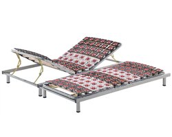 BELIANI STAR - Verstelbare lattenbodem - Lichtgrijs - 180 x 200 cm - Staal