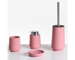 BELIANI SUCHES - Badkameraccessoireset - Roze - Polyresin