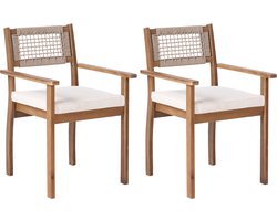 BELIANI SUMIRAGO - Tuinstoelen set van 2 - Lichtbruin - Acaciahout
