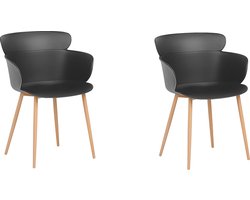 BELIANI SUMKLEY - Eetkamerstoel - Zwart - Synthetisch materiaal