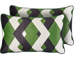 BELIANI SWAY - Set van 2 tuinkussens - Meerkleurig - 30 x 50 cm - Polyester