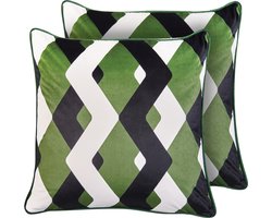 BELIANI SWAY - Set van 2 tuinkussens - Meerkleurig - 45 x 45 cm - Polyester