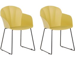 BELIANI SYLVA - Eetkamerstoel - Geel - Synthetisch materiaal