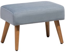 BELIANI TAKOMA - Hocker - Lichtgrijs - Fluweel