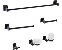 BELIANI TALARA - 6-delige badkamer hardware set - Zwart - Aluminium