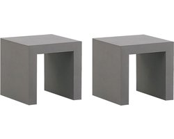 BELIANI TARANTO - Tuinstoel set van 3 - Grijs - Vezelcement