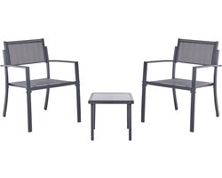 BELIANI TAVOLETO - Balkonset - Donkergrijs - Metaal