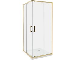 BELIANI TELA - Douchecabine - Goud - 80 x 80 x 185 cm - Veiligheidsglas
