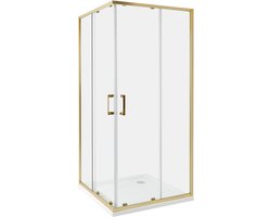 BELIANI TELA - Douchecabine - Goud - 90 x 90 x 185 cm - Veiligheidsglas