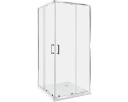 BELIANI TELA - Douchecabine - Zilver - 90 x 90 x 185 cm - Veiligheidsglas