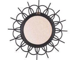 BELIANI TELAKIA - Wandspiegel - Zwart - Rotan