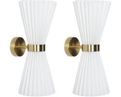 BELIANI TELANG - Wandlamp set van 2 - Wit - Metaal