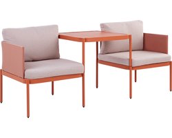 Beliani TERRACINA - Loungeset voor 2 - Oranje - Aluminium