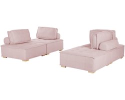 BELIANI TIBRO - Modulaire sofa - Roze - Polyester