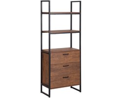 BELIANI TIFTON - Boekenkast - Donkere houtkleur - 3 planken- MDF