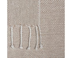 BELIANI TILMI - Plaid - Lichtbeige - 130 x 160 cm - Katoen