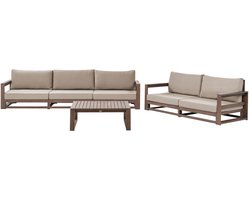 BELIANI TIMOR II - Loungeset 5-zits - Taupe - FSCÂ® acaciahout