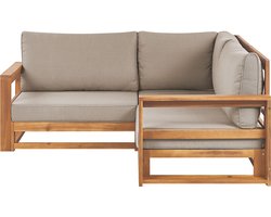 BELIANI TIMOR II - Tuinhoekbank 2-zits - Taupe - Gecertificeerd Acaciahout