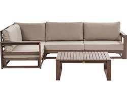 Beliani TIMOR - Loungeset - Donkere houtkleur - FSC® gecertificeerd acaciahout