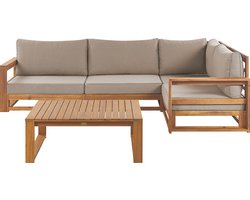 Beliani TIMOR - Tuinbank 4-zits - Lichte houtkleur - FSC® gecertificeerd acaciahout