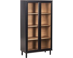 BELIANI TINGLEDALE - Vitrinekast - Zwart - 80 cm - Hout