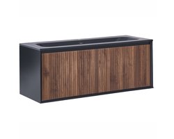 BELIANI TITICACA - Wandgemonteerd meubel met wasbak - Donkerbruin - MDF