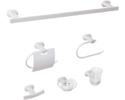 BELIANI TOCOPILLA - 6-delige badkamer hardware set - Zilver - Aluminium