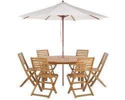 BELIANI TOLVE - Tuinmeubel set - Lichte houtkleur - Acaciahout