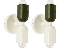 BELIANI TOPI - Wandlampen set van 2 - Off-white - Metaal